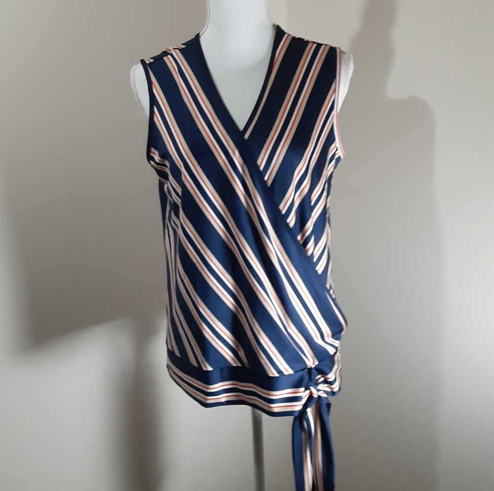 Sleeveless Top Blouse Sz L